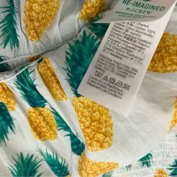 NWT J. CREW Pineapple Smocked Tie Tank Top (Small) - Picture 8 of 9